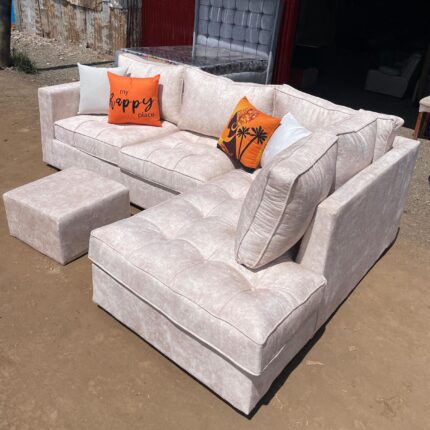 Cream L-Shaped Sofa