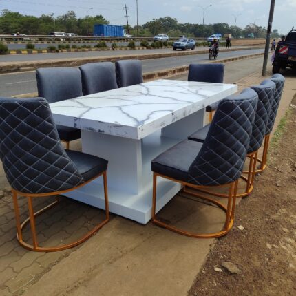 Square Dining Table – Custom Square Base and metal base seats